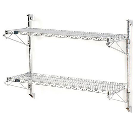 Nexel Poly-Green Wall Mount Wire Shelving, 36W x 14D x 34H 2-Shelf Starter B1137100GZ